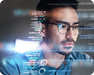 Man looking at computer screen